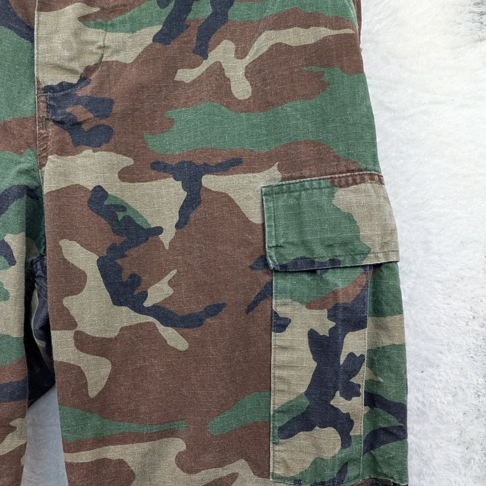 VTG Tru-Spec Cargo Pants Men's M 33x28 Green Woodland Camo Military Utility 90s
